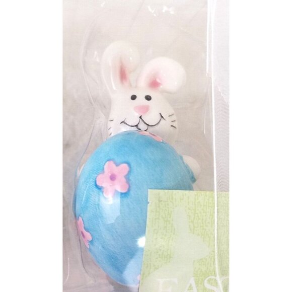 Easter Bunny Egg Decorations Spring Rabbit Figurine Set of 3 NIP whimsical - Picture 4 of 8